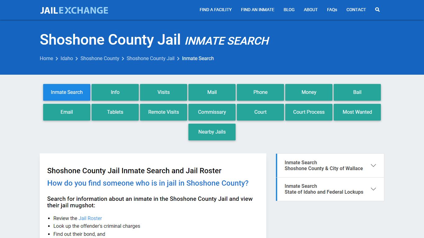 Inmate Search: Roster & Mugshots - Shoshone County Jail, ID